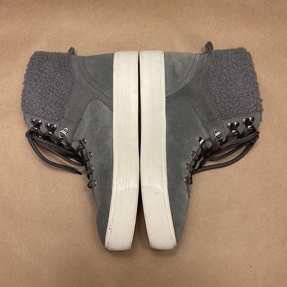 Marc Fisher Gray Ankle Boots with Cream Sole - Picture 4 of 8